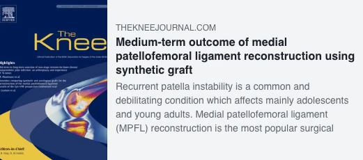 Medium-term outcome of medial patellofemoral ligament reconstruction using synthetic graft